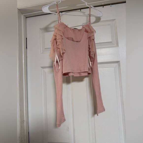 Forever 21 Blush Pink Ruffle Crop Top - Picture 2 of 2